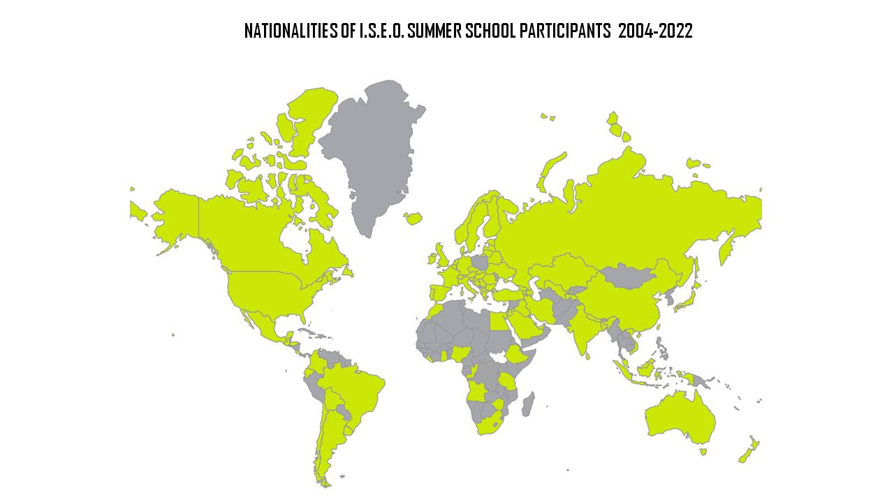 Nationalities of I.S.E.O. Summer School participants 2004-2022